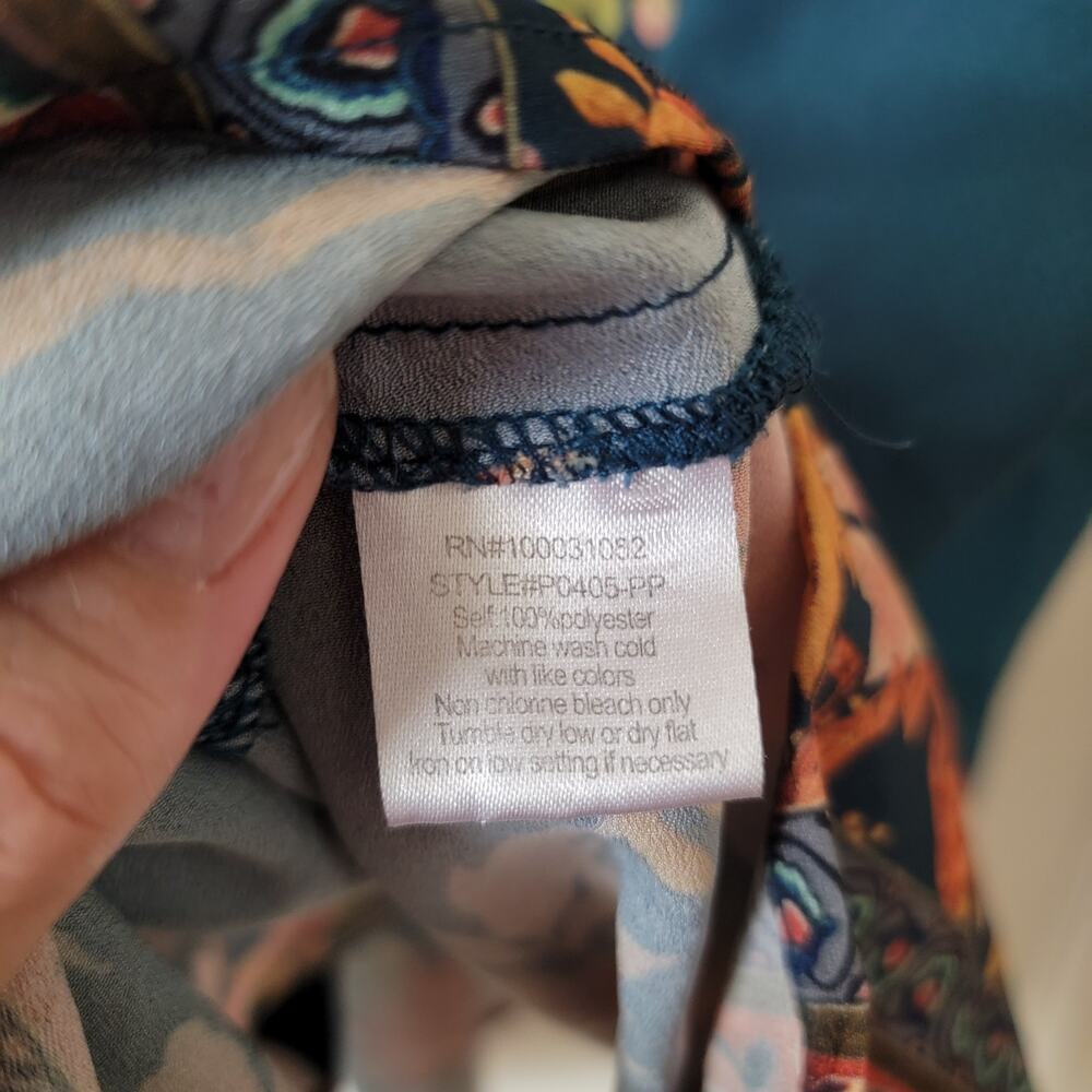 Citron Santa Monica Bonsai Peacock Printed Blouse 3X - Picture 6 of 7